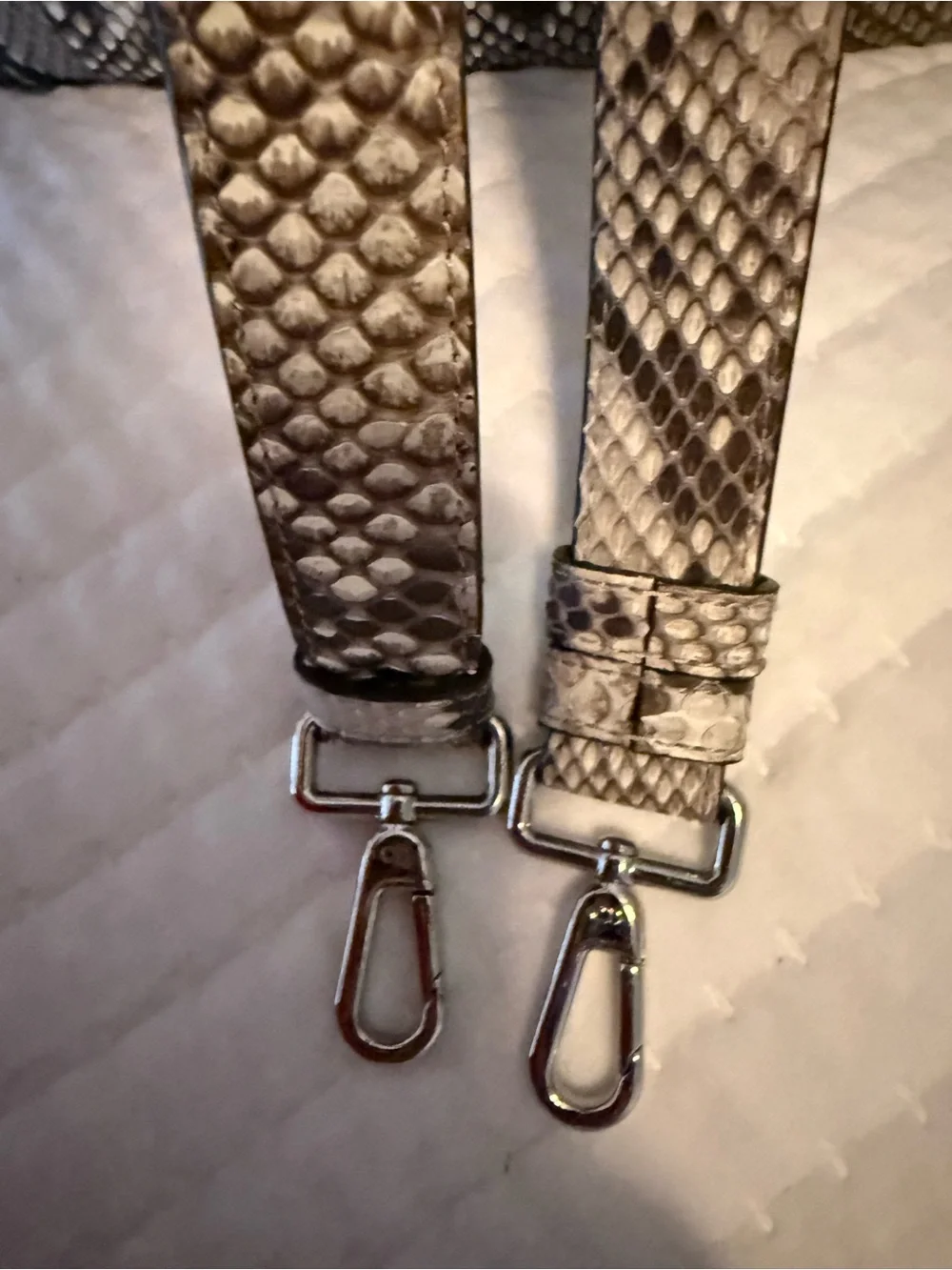 Dior Python-Print Top Handle in Beige and Dark Brown